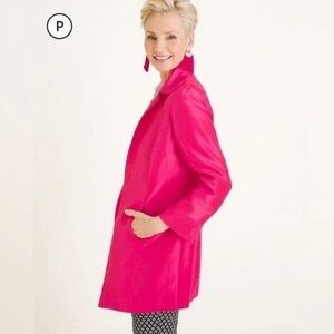 CHICO'S Subtle Shine Topper Jacket in Summer Berry Size 0 NWT